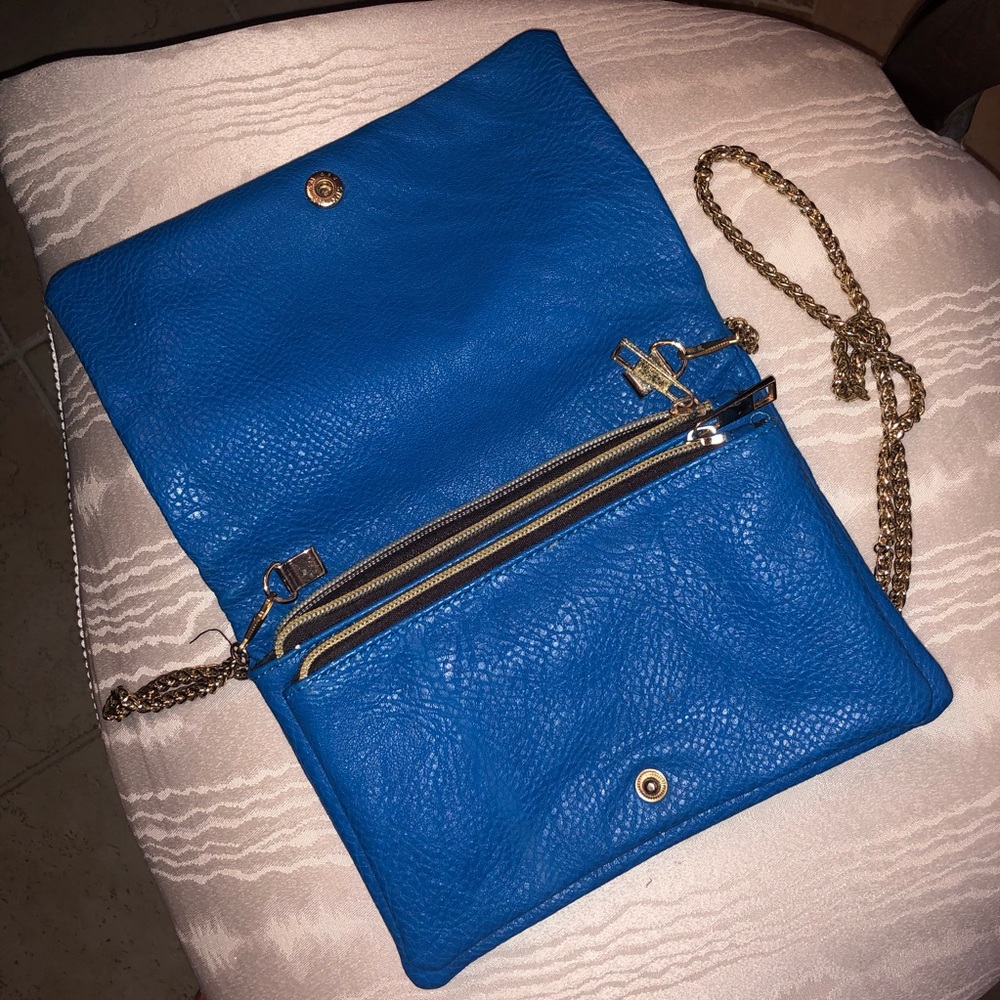 Street Level Blue Faux Leather Crossbody Bag